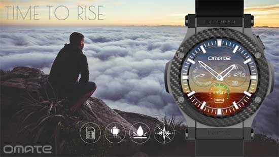 Смарт-часы Omate Rise: 3G, Android 5.1, куча датчиков и брутальный вид
