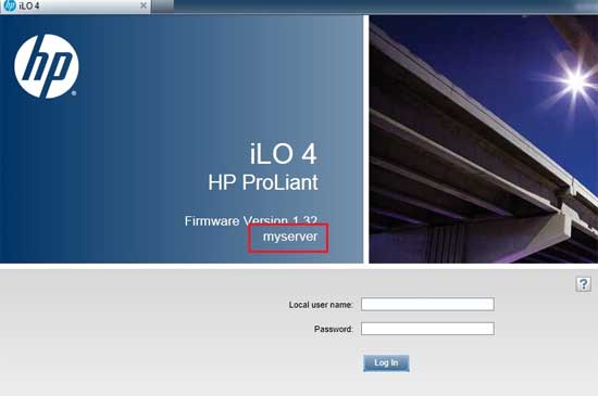 как изменить имя хоста iLo на сервере HP Proliant