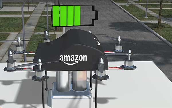 Док-станцию для зарядки дронов от уличного овещения запатентовала Amazon