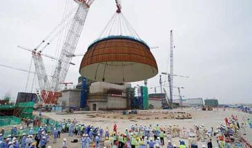 Монтаж купола нового реактора на АЭС «Фуцин»  [видео]