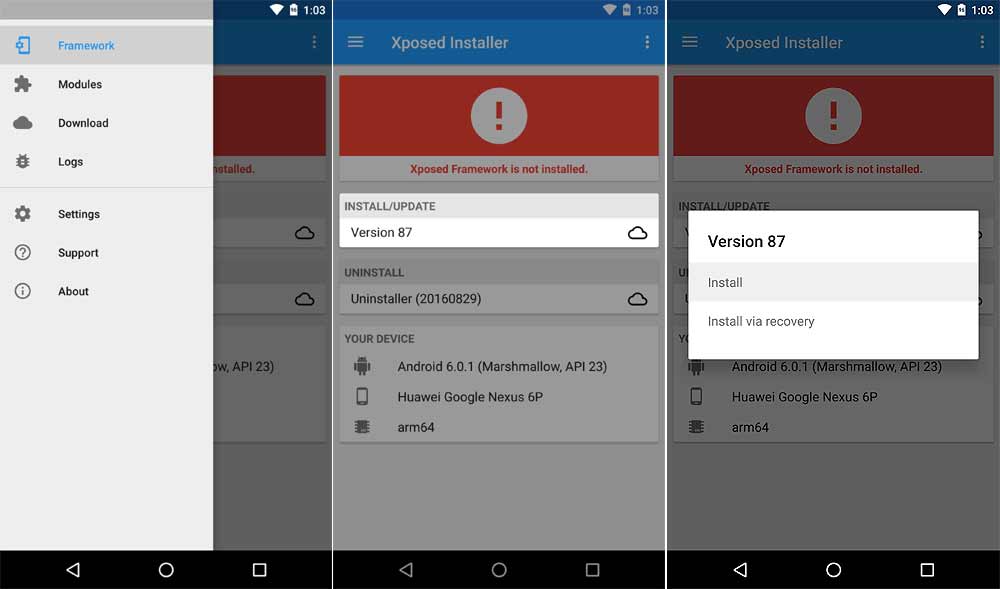 Installing Xposed Framework on a smartphone with Android 5 or 6