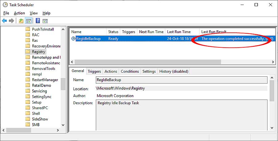 Резервная копия реестра в Windows 10: почему она не создается?