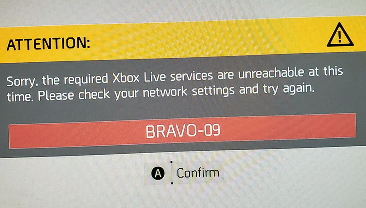Ошибка Bravo 09 в Division 2 на Xbox One или PS4: что еще можно сделать