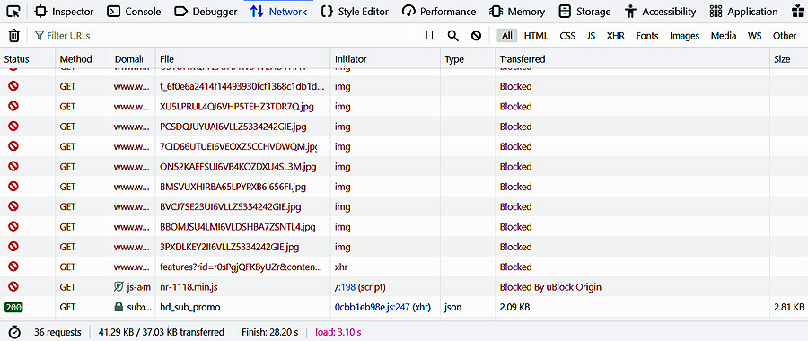 Просмотр заблокированных ресурсов в Firefox 78: как это работает
