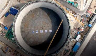Строительство крупнейшего в Китае хранилища СПГ [видео]