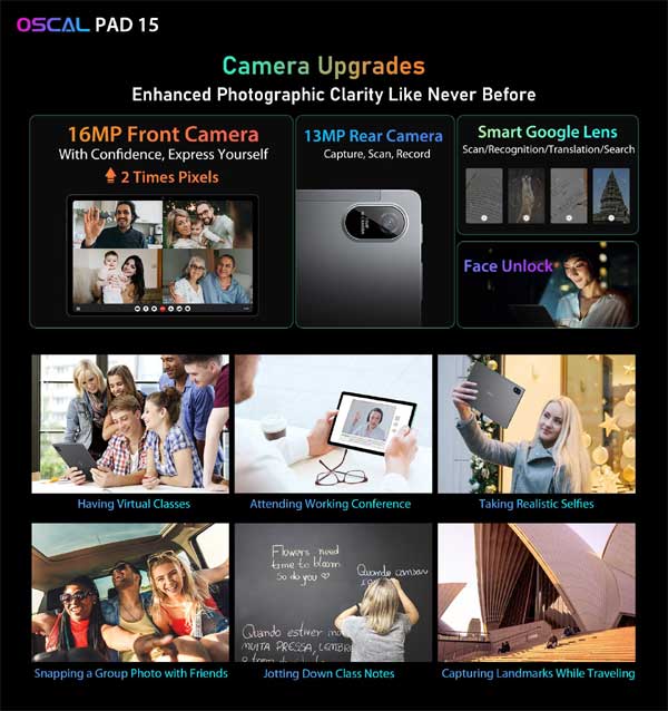 Новый Oscal Pad 15 по самой лучшей цене - камера
