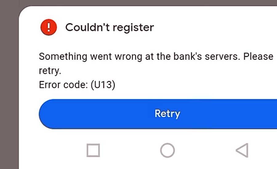 Ошибку U13 в Google Pay - что означает и что делать